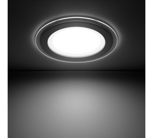 Светильник светодиодный встраиваемый круглый с декоративным стеклом 12W 4000K 1/40  947111212  Gauss