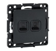 Стокгольм Механизм Розетки RJ-45 2-местной черный  EZK02-035-10  EKF