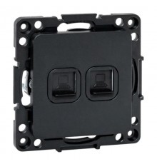 Стокгольм Механизм Розетки RJ-45 2-местной черный  EZK02-035-10  EKF