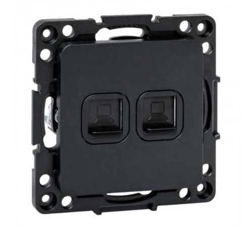 Стокгольм Механизм Розетки RJ-45 2-местной черный  EZK02-035-10  EKF