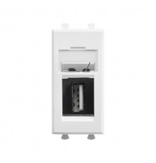 USB 2.0 розетка "Белое облако" Avanti модульная, тип А-А, 1 мод  4400401  DKC