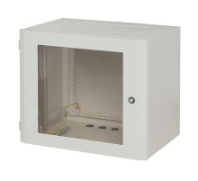 Шкаф настенный WZ-0750-S1-08-011 (19"),серия SWJ,10U,515x600х400,со стекл.дв.ю в стальной раме,сер. (RAL 7035) (SWJ-008-2) собр.  11001  Zpas