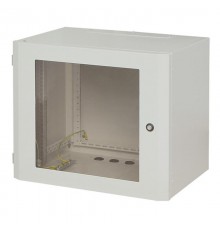 Шкаф настенный WZ-0750-S1-08-011 (19"),серия SWJ,10U,515x600х400,со стекл.дв.ю в стальной раме,сер. (RAL 7035) (SWJ-008-2) собр.  11001  Zpas