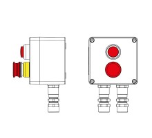 Взрывозащищенный пост управления из полиэстера CPE-P-03-(1xLR(250)-1xP3E(11))-2xKA2MHK(C)1Ex d e IIC Т5 Gb / Ex tb IIIC T95°C DbIP66/КЗ  2231.031.22.