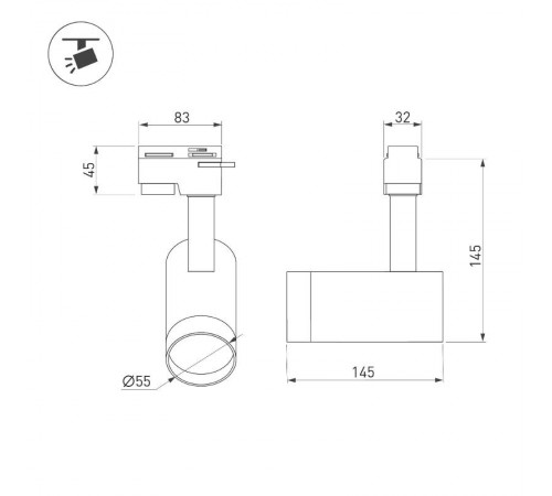 Светильник LGD-GERA-4TR-R55-10W Day4000 (BK, 24 deg, 230V) (Arlight, IP20 Металл, 5 лет)  024614(1)  Arlight