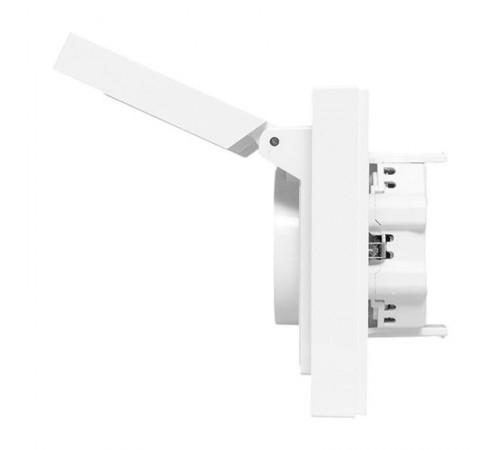 Механизм розетки двойной, 16А, IP44, с заземлением, со шторками, с рамкой, с крышками, белый Эпика EKF  UP1-SOW-211-44  EKF