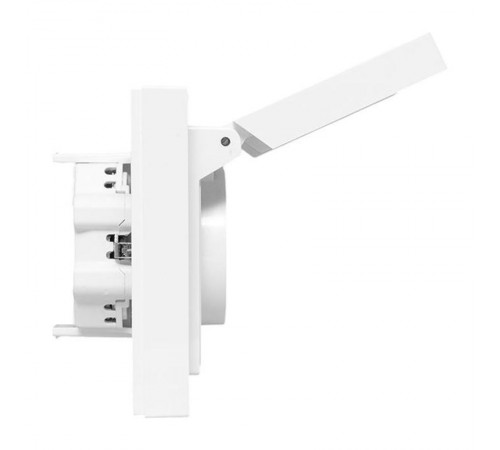 Механизм розетки двойной, 16А, IP44, с заземлением, со шторками, с рамкой, с крышками, белый Эпика EKF  UP1-SOW-211-44  EKF