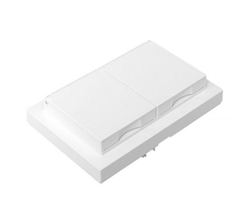 Механизм розетки двойной, 16А, IP44, с заземлением, со шторками, с рамкой, с крышками, белый Эпика EKF  UP1-SOW-211-44  EKF