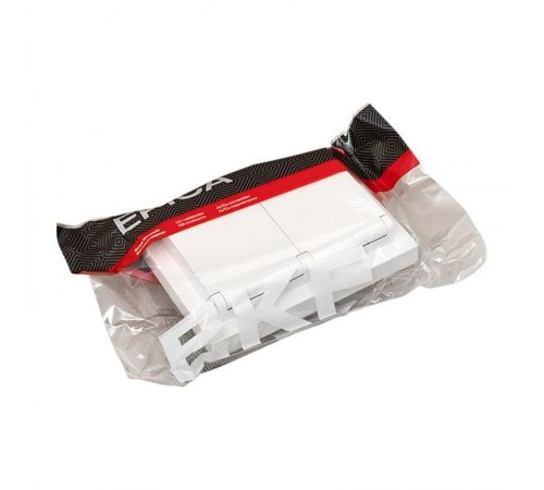 Механизм розетки двойной, 16А, IP44, с заземлением, со шторками, с рамкой, с крышками, белый Эпика EKF  UP1-SOW-211-44  EKF