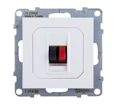 SUNO Аудиорозетка с пружинными зажимами одиночная. Цвет "Белый"  721192  Legrand