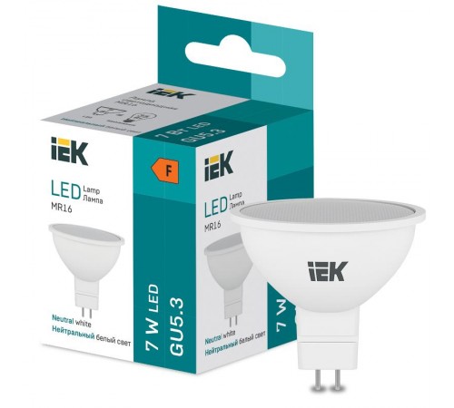 Лампа светодиодная MR16 570lm 4000K GU5  LL-I-MR16-7-230-40-GU5  IEK