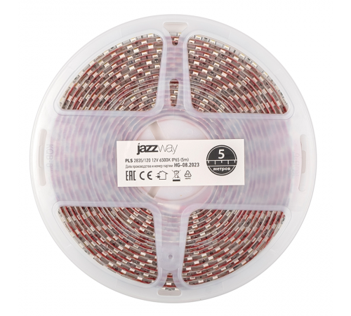 Лента светодиодная LED PLS 2835/120 12Вт 12В 6500К IP65 5м  2859099  Jazzway