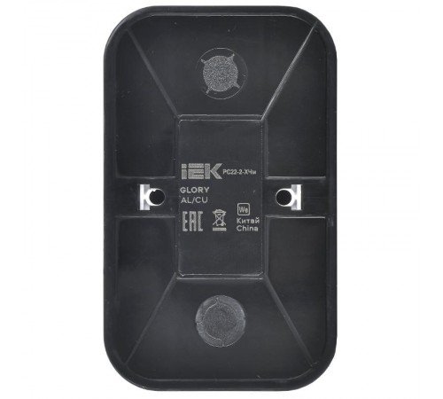 GLORY Розетка 2-местная без з/к/ш о/у 10А РС22-2-ХЧм черный матовый  ERH20-K02M-10  IEK