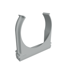 Крепеж-клипса для пластиковых труб D50 мм, серая (упак. 20 шт)  KM-KK-50  КМ - профиль