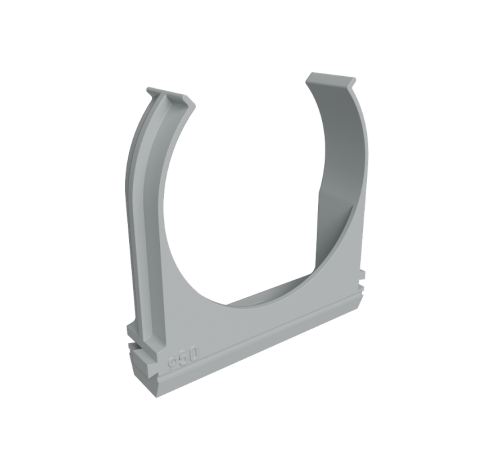 Крепеж-клипса для пластиковых труб D50 мм, серая (упак. 20 шт)  KM-KK-50  КМ - профиль