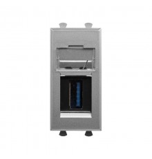 USB 3.0 розетка модульная, тип А-А, "Avanti", "Закаленная сталь", 1модуль  4404301  DKC