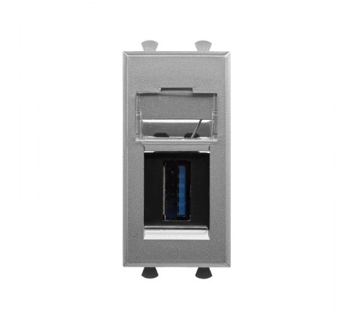 USB 3.0 розетка модульная, тип А-А, "Avanti", "Закаленная сталь", 1модуль  4404301  DKC