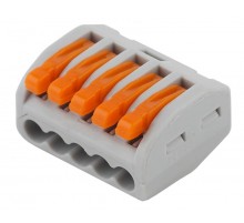 Клемма ЭРА серия 415 с рычагом 5 отверстий 0.08-2.5мм2 упаковка 20 шт   Б0057071  ЭРА