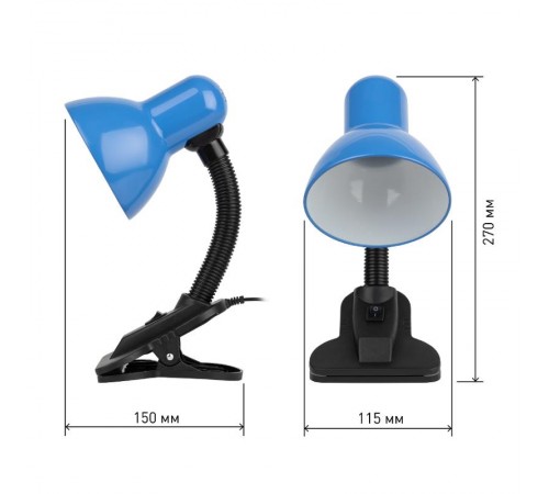 Светильник настольный под лампу N-212-E27-40W-BU синий  Б0035060  ЭРА