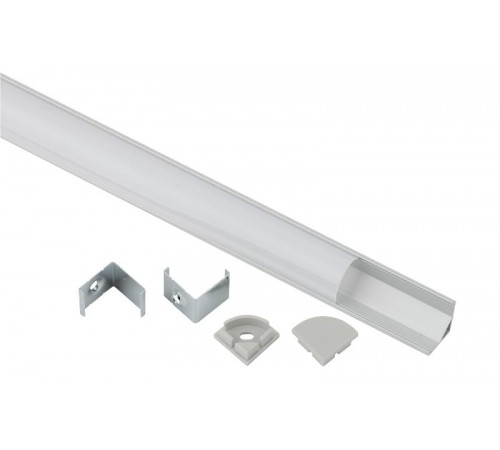 Комплект с угловым анодированным профилем  1616R-1m 16х16мм, 1м, серебристый CAB280   Б0062772  ЭРА