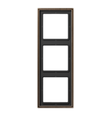 Рамка для вертикальной и горизонтальной установки, 3 поста; металл; латунь antik; Messing  ME2983AT  Jung