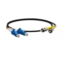 FC-D2-9-LC/UR-ST/UR-H-3M-LSZH-BK Патч-корд волоконно-оптический (шнур) SM 9/125 (OS2), LC/UPC-ST/UPC, 2.0 мм, duplex, LSZH, 3 м 441887  Hyperline