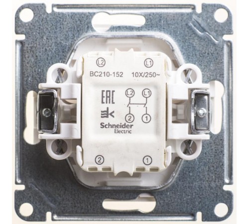 W59 Матовый хром Выключатель 1-клавишный 2-полюсный, 10АХ  VS210-152-5-86  SE