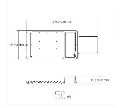 Светильник светодиодный консольный SPP-503-0-30K-050 50Вт 3000K 5000Лм КСС "Ш-с" DOB-SMD 48мм  Б0051836  ЭРА