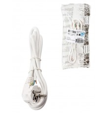 Шнур сетевой с вилкой ПВСмб 3x0,75мм2 1,5м с/з белый Народный  SQ1305-0575  TDM