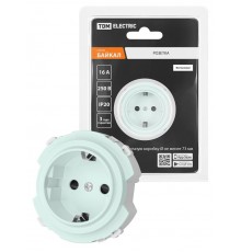 Розетка 2П+З 16А 250В с защ. шт. фисташковая, "Байкал"   SQ1819-0107  TDM