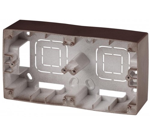 12-6102-13 ЭРА Коробка наклад. монтажа 2 поста, Эра12, бронза  Б0043177  ЭРА