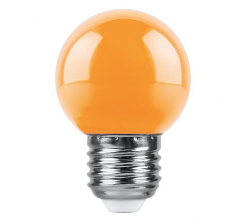Лампа светодиодная LB-37 (1W) 230V E27 оранжевый для белт лайта G45  38124  Feron