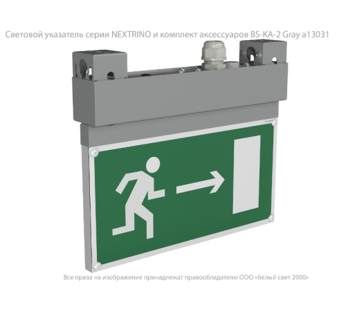 Световой указатель аварийного освещения светодиодный BS-NEXTRINO-10-S1-ELON Gray a17029  Белый свет