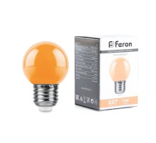 Лампа светодиодная LB-37 (1W) 230V E27 оранжевый для белт лайта G45  38124  Feron