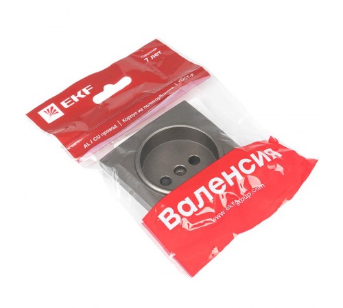 Валенсия лицевая панель розетки 1-местной б/з 10 А графит с защ. штор. EKF PROxima   ESR10-L-022-60   EKF