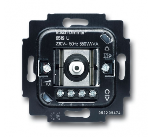 Механизм светорегулятора для ламп накаливания и НВ галогенных ламп с электронным трансформатором, 40-550 Вт/ВА  6519-0-0011   2CKA006519A0011  ABB