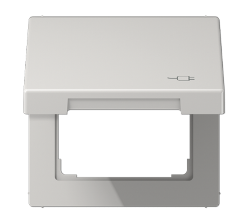 Рамка с подпружиненной крышкой для механизмов 50*50, с символом "Вилка" LS990BFKLSOCLG Jung