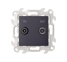 Simon 24 Графит Розетка TV-SAT оконечная  2410486-038  Simon