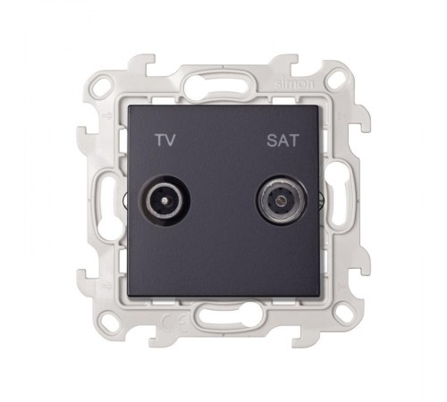 Simon 24 Графит Розетка TV-SAT оконечная  2410486-038  Simon