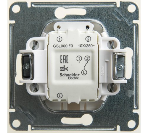 Glossa Перламутр Переключатель 1-клавишный с подсветкой сх.6а, 10АХ  GSL000663  SE
