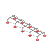 Опорная конструкция для установки оборудования TECHNORAPTOR FOOT 1200х5000 тип 1  KM-TR-F-SSEI-1200-5000-1  КМ - профиль