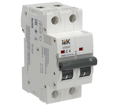 ARMAT Автоматический выключатель без теплового расцепителя M10N-MA 2P C 4А  AR-M10N-MA-2-C004  IEK