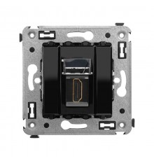 HDMI розетка одинарная в стену, тип А-А, "Avanti", "Черный квадрат"  4402253  DKC