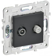 SKANDY Розетка двойная TV+SAT SK-A13G графит  SK-AF20-O-K53  IEK