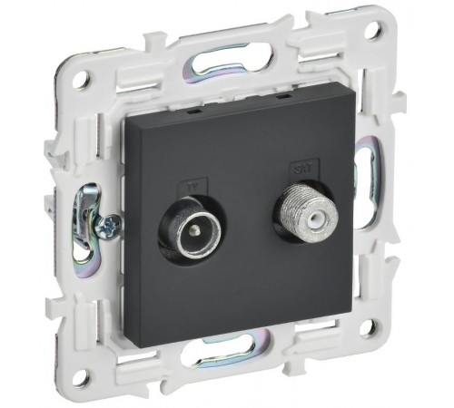 SKANDY Розетка двойная TV+SAT SK-A13G графит  SK-AF20-O-K53  IEK