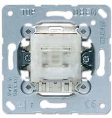 Балансирный проходной переключатель 10 A/ 250 B, клавиша самовозвратная, возможна подсветка , пружинные зажимы; не подходит к клавишам серии EP; униве