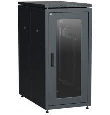 Шкаф сетевой 19" LINEA N 24U 600х1000 мм стеклянная передняя дверь черный  LN05-24U61-G  ITK
