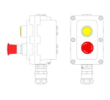 Взрывонепроницаемый пост управления из алюминия LCSD-02-B-MC-L1Y(220)x1-P6E(11)x1-PCMB-KAEPM3MHK-26  LCSD21000100  DKC
