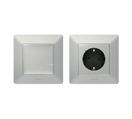 Пакет для управления быт. электроприборами Valena Life (розетка Умн. с/з 16А 230В+Умн. беспроводн. 1-кл. выкл.) алюм. Netatmo  752354  Legrand