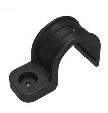 Крепеж-скоба пластиковая односторонняя для прямого монтажа атмосферостойкая черная в гофроящике d32 мм (350шт/кор)  PR13.02550  Промрукав